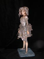 La Doll, натуральный шелк, Титан, бисер, 46 см, 2007 г.