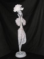 Паперклей, ткани, бисер, камея, кружева, ручная роспись, 70 см, 2008